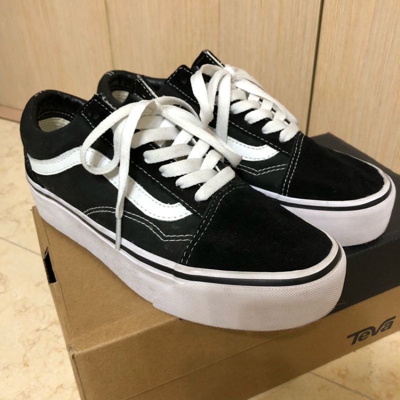 近全新含運🎈 Vans Old Skool Platform 厚底 黑白 基本款 增高2~3cm