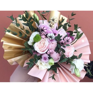 霜月~防水韓式雙色包裝紙 花束 婚禮佈置 手作素材 攝影道具 新娘捧花 乾燥花束 超值價現貨全手作花藝資材