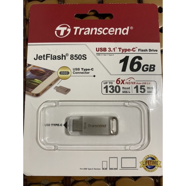 Transcend 創見 USB 3.1 JetFlash 850S 16GB 隨身碟