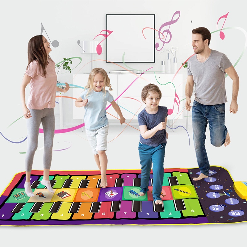 大號兒童功能多音樂遊戲地毯 雙排鋼琴鍵 寶寶趣味手指觸摸式電子鋼琴 跳舞毯 益智玩具 音樂早教益智 女孩生日禮物 現貨