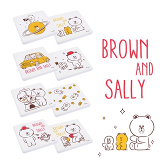 LINE FRIENDS 硬式珪藻土杯墊 (2入組) 熊大 莎莉 防潮 矽藻土 防滑墊 吸水墊【5ip8】LN0037
