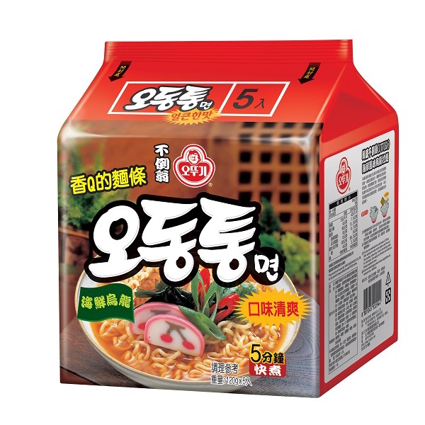 韓國泡麵 OTTOGI不倒翁 海鮮烏龍拉麵 5包入/袋 (超取最多限購4袋)