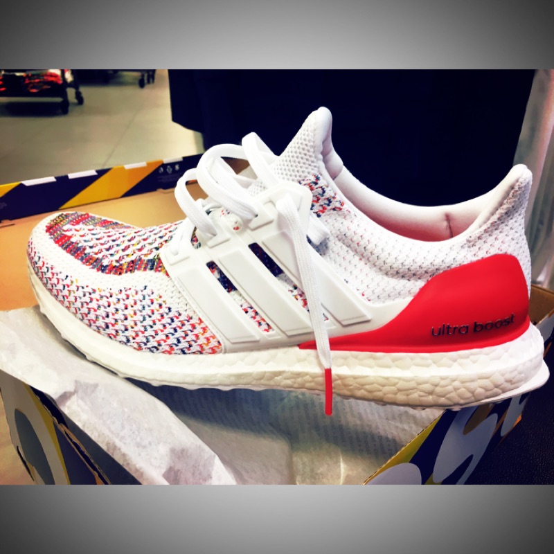 美國 實圖 adidas Ultra Boost 2.0 Multicolor 白紅 馬牌輪胎 彩虹 編織