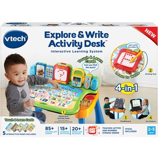 【英國 Vtech 】4合1多功能互動學習點讀寫桌椅組(有擴充套卡學習功能)