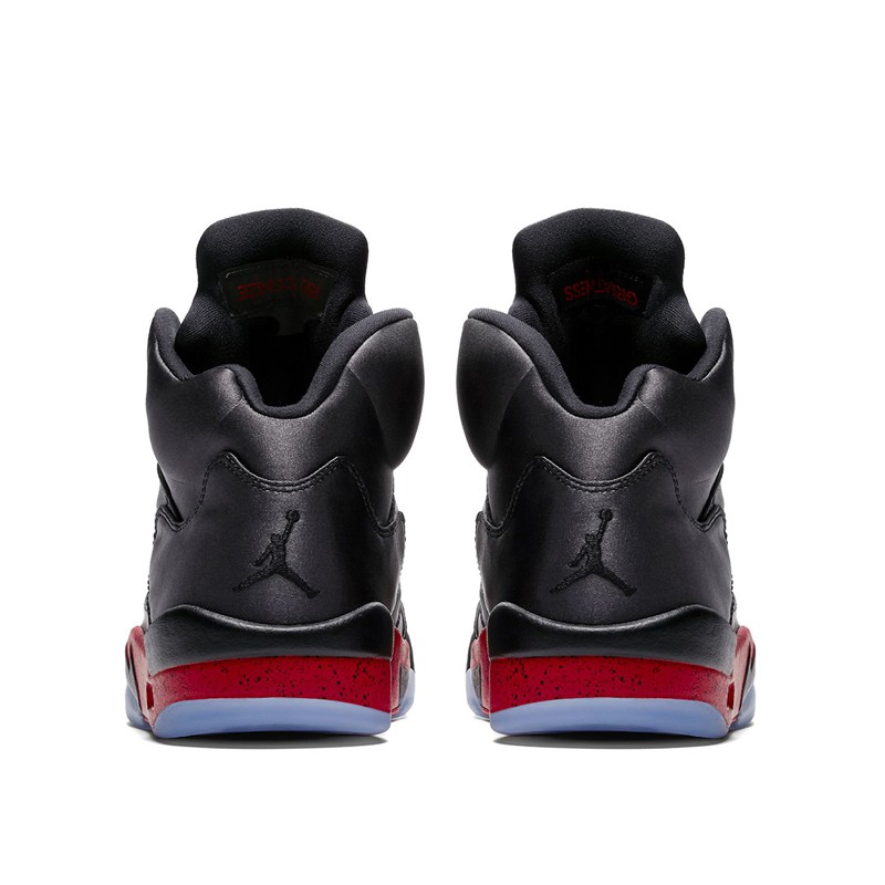 jordan 5 black satin red