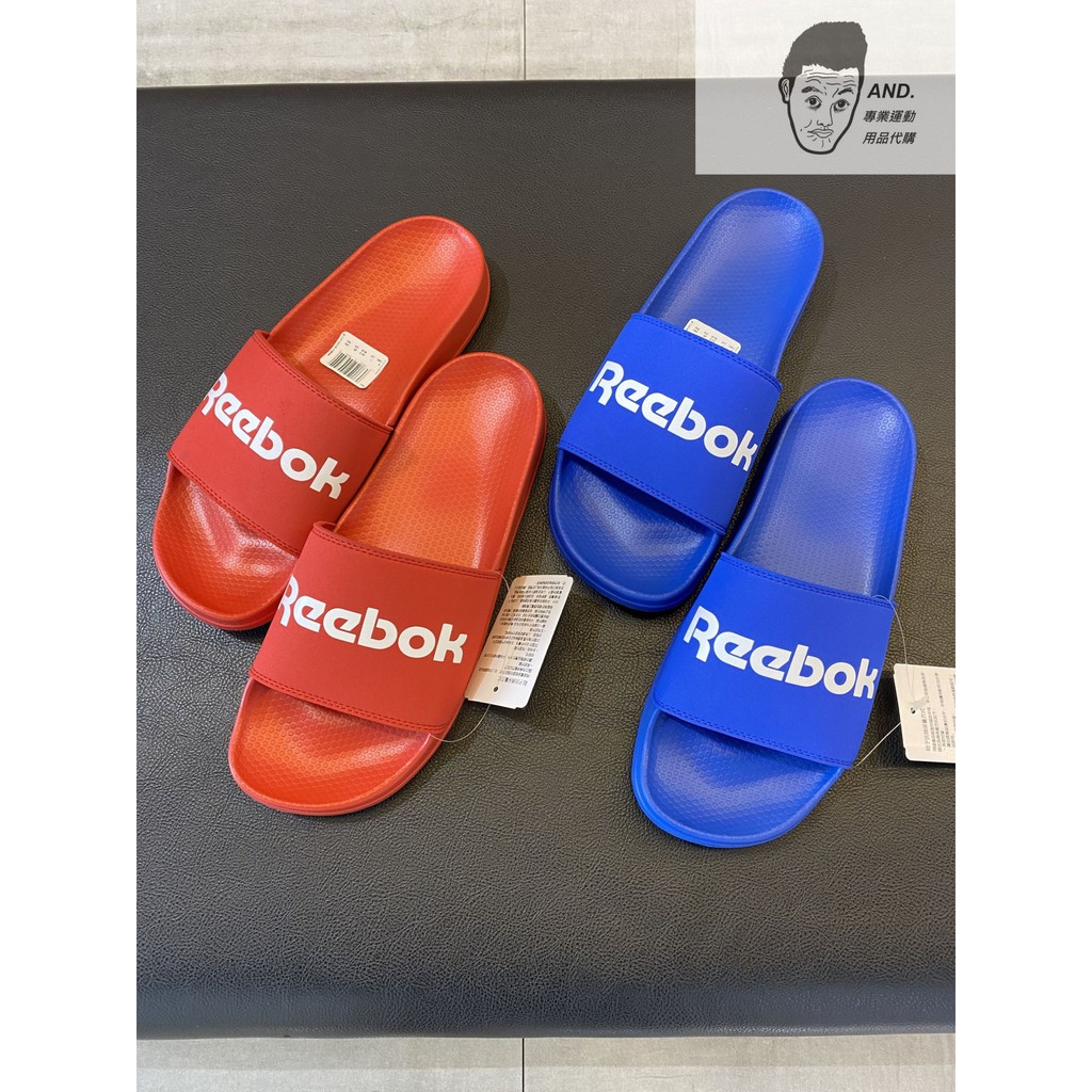 【AND.】REEBOK CLASSIC 拖鞋 休閒 基本款 經典 柔軟 舒適 紅EH0350/藍 EH0349