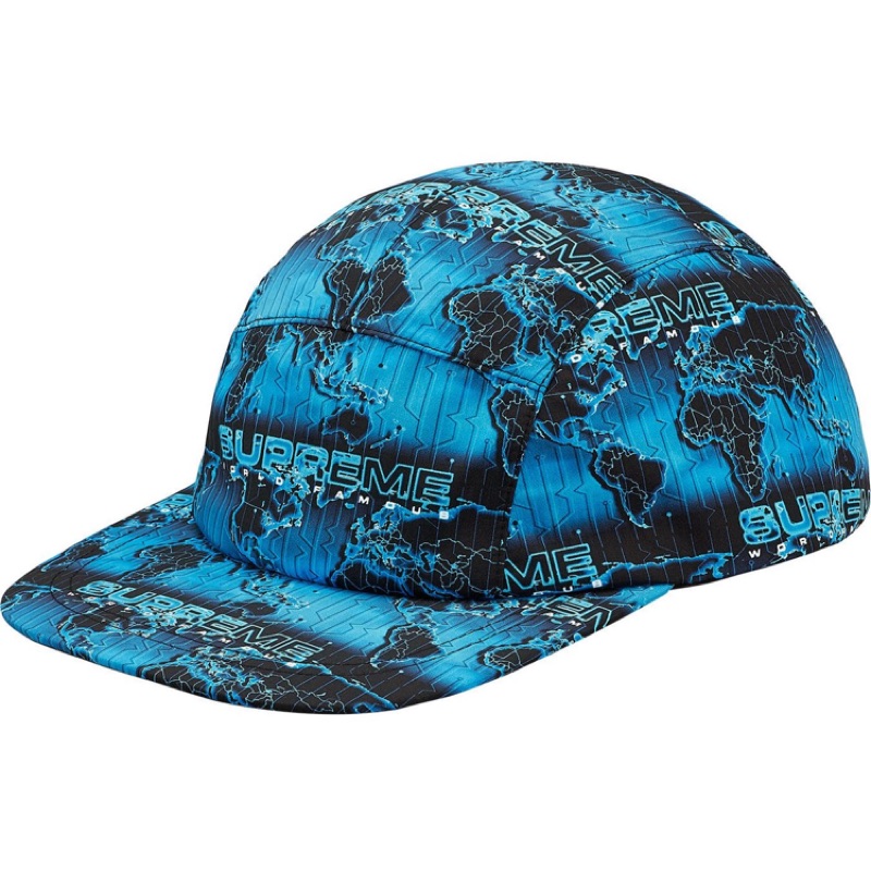 2018 Supreme World Famous Taped Seam Camp Cap Cyan 帽子 藍