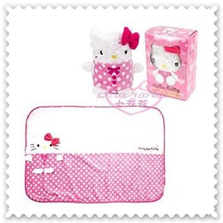 ♥小花花日本精品♥ Hello Kitty 公仔 造型毛毯 披毯 披肩 被毯 粉色 點點 大臉 蝴蝶結 31041904