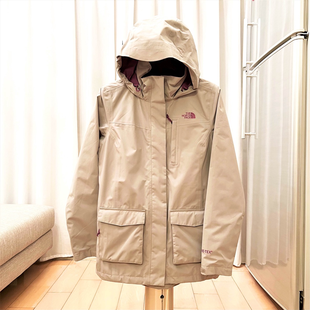 The North Face北面女款灰色GORE-TEX®防水透氣三合一衝鋒衣外套．尺寸M (正品．九成新)