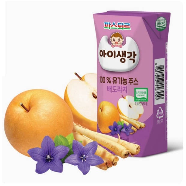 韓國 樂天帕斯特100%有機農果汁寶寶兒童桔梗梨汁125ml(6盒 12盒 18盒 24盒  ）散裝下單區
