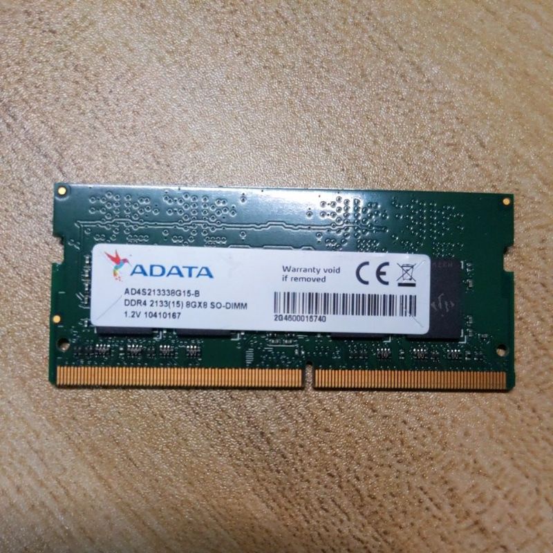 筆電 ADATA DDR4 8G 2133