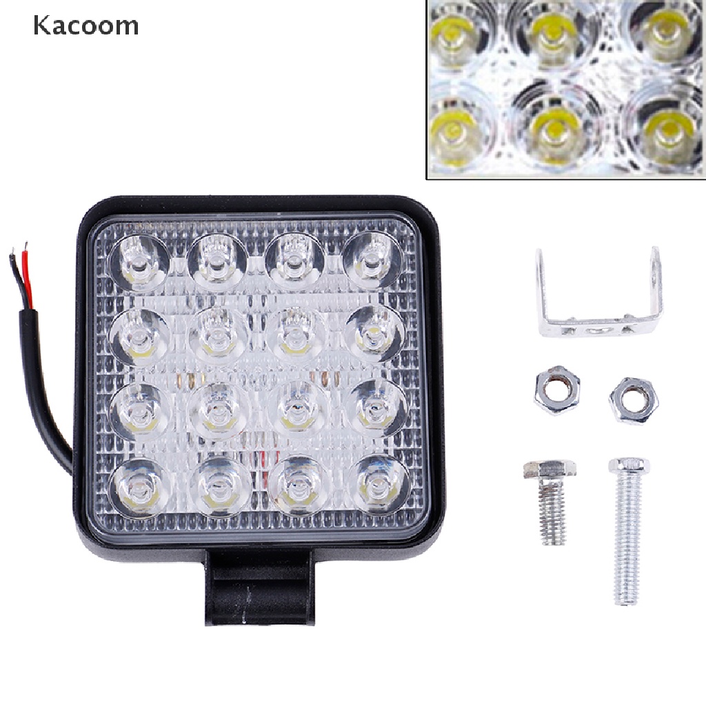 Kacoom 4 英寸 48W LED 工作燈卡車越野拖拉機射燈 12V 24V 方形
 Th