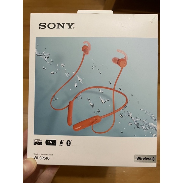 僅拆封 SONY WI-SP510無線立體聲耳機 橘色