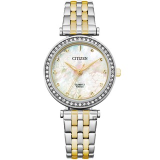 ∣聊聊可議∣CITIZEN 星辰 花語晶鑽珍珠貝石英女錶-30mm ER0214-54D