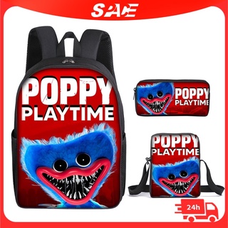 Poppy Playtime背包套裝學校學生兒童動漫卡通背包男孩背包