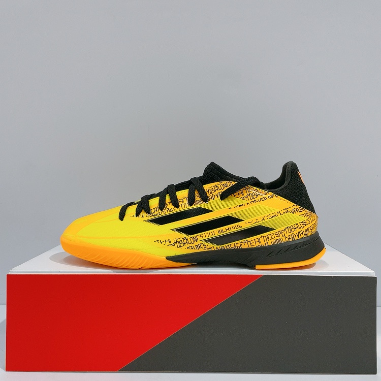 adidas X SPEEDFLOW MESSI.3 IN J 中童 黃色 舒適 室內 運動 足球鞋 GW7422