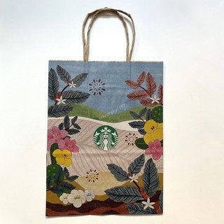 星巴克 季節 限定 紙提袋 花草樹木 系列 starbucks 二手 提袋 禮品袋 包裝袋 名牌 精品 手提袋 紙袋