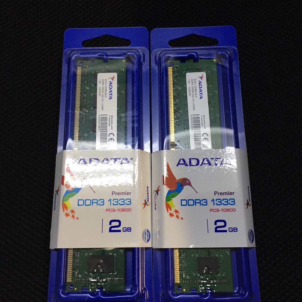 ADATA 威剛 2GB DDR3 1333 2GX16 U-DIMM 1.5V 全新 記憶體