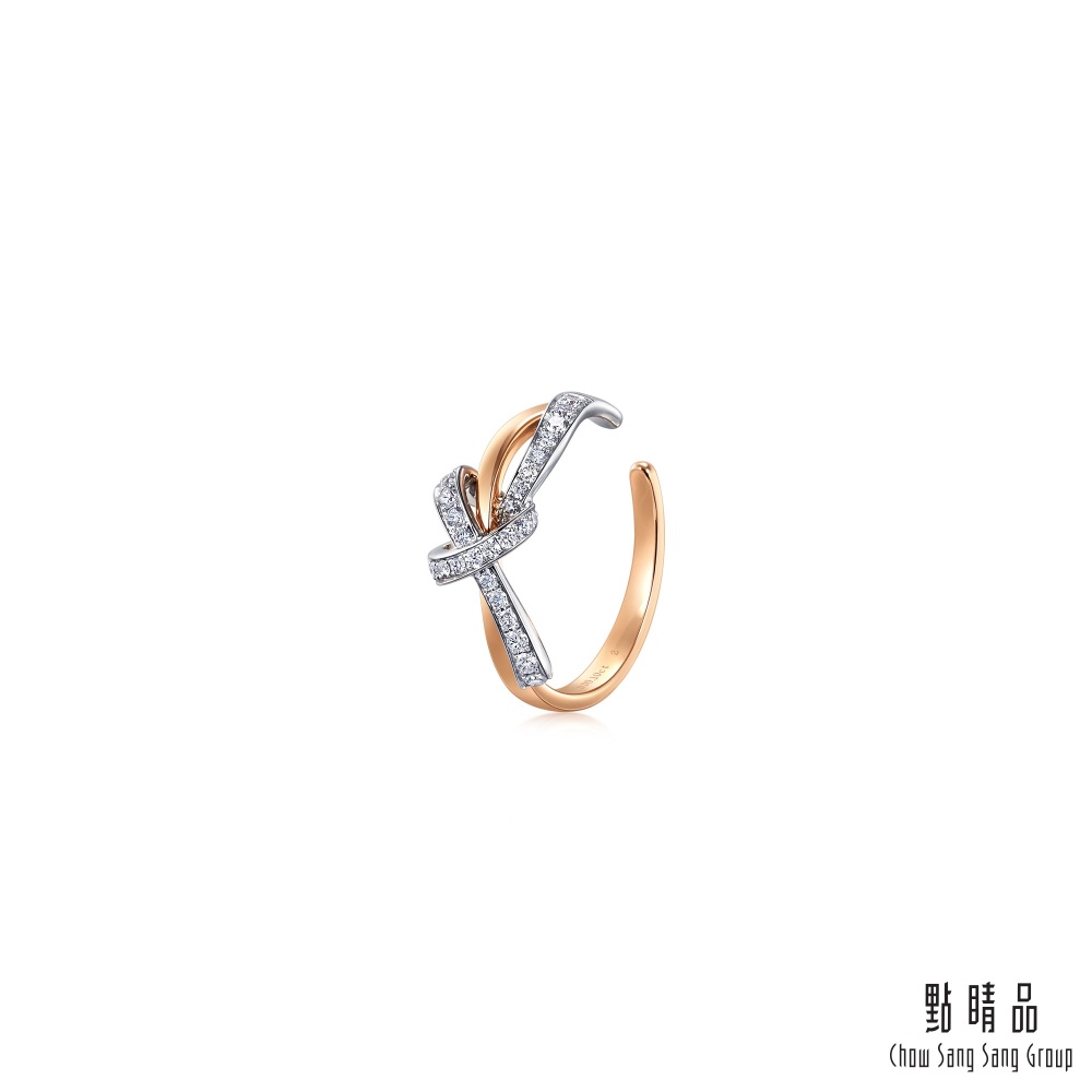 點睛品 PROMESSA 10分 同心系列 18K金鑽石耳環(單隻)