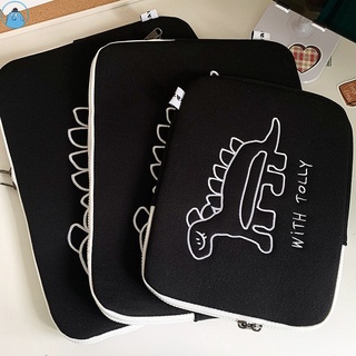 韓國ins小眾設計 刺繡恐龍 iPad平板包 13吋 15吋 筆記本電腦包 筆電內袋 筆電包