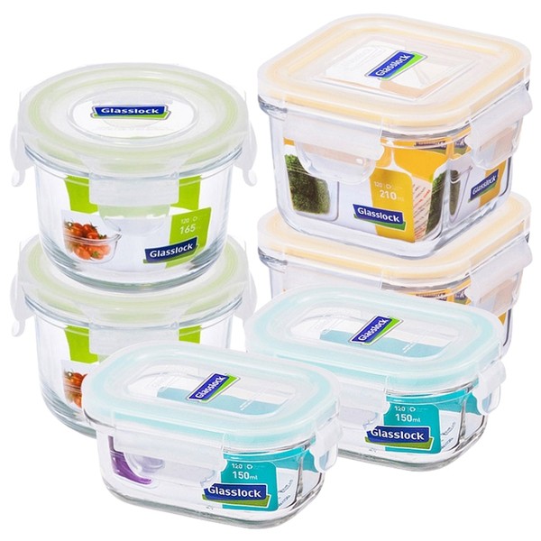 強化玻璃微波保鮮盒寶寶專屬6件組副食品保存盒Glasslock