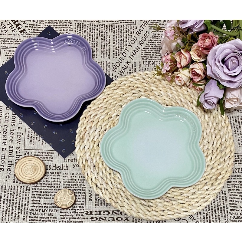 Le Creuset 花型盤花盤19cm 冰川綠藍鈴紫 蝦皮購物