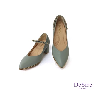 【DeSire】小香風格真皮兩穿尖頭中跟鞋-藍色(1137016-35)