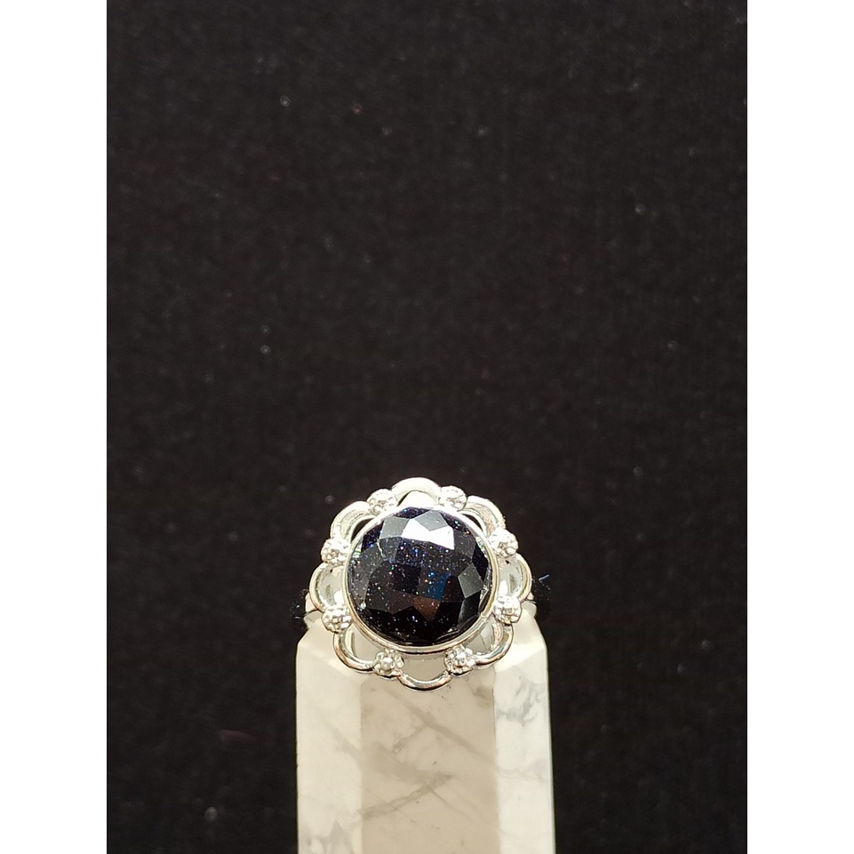 💎 爆富爆美 💍 藍砂石 星光點點 天然 戒指 925銀 活圍可調 水晶 藍沙石 藍砂石戒指