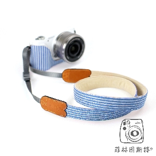 mi81 【 天藍條紋 相機背帶 】 相機背帶 頸帶 減壓帶 菲林因斯特