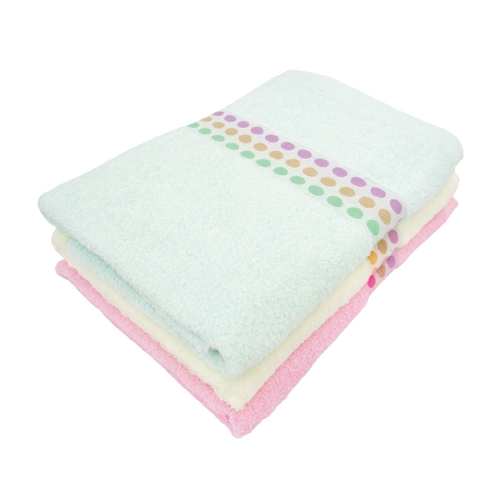 【簡單工房】彩鍛浴巾-圓點(共3色) 70x140cm 100%棉 台灣製造