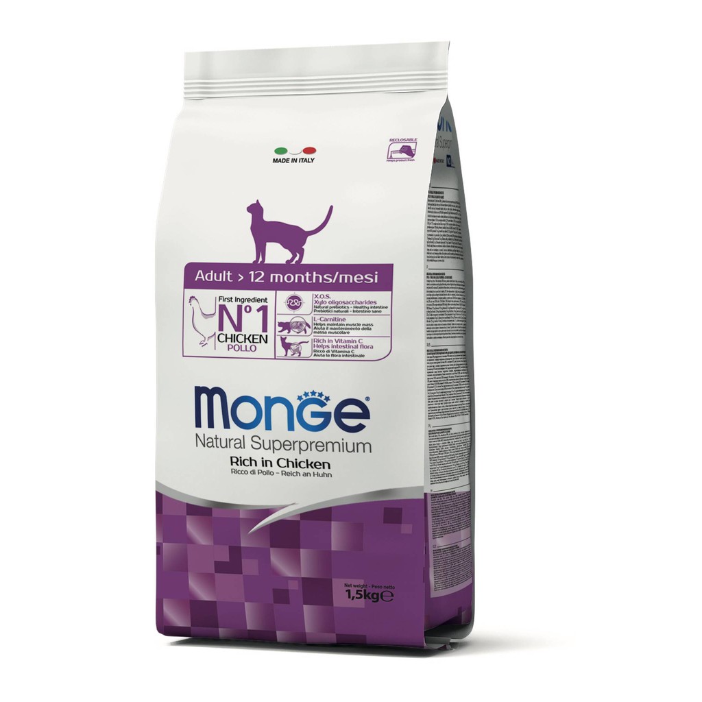 義大利 Monge 貓用飼料 天然全能系列 成貓 雞肉口味400g 1.5kg