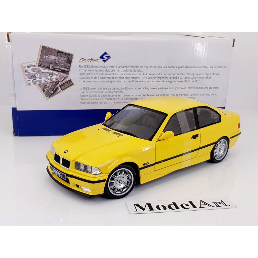1:18 Solido BMW E36 M3 Coupe 1996鵝黃 金屬車門可開『現貨最低價』