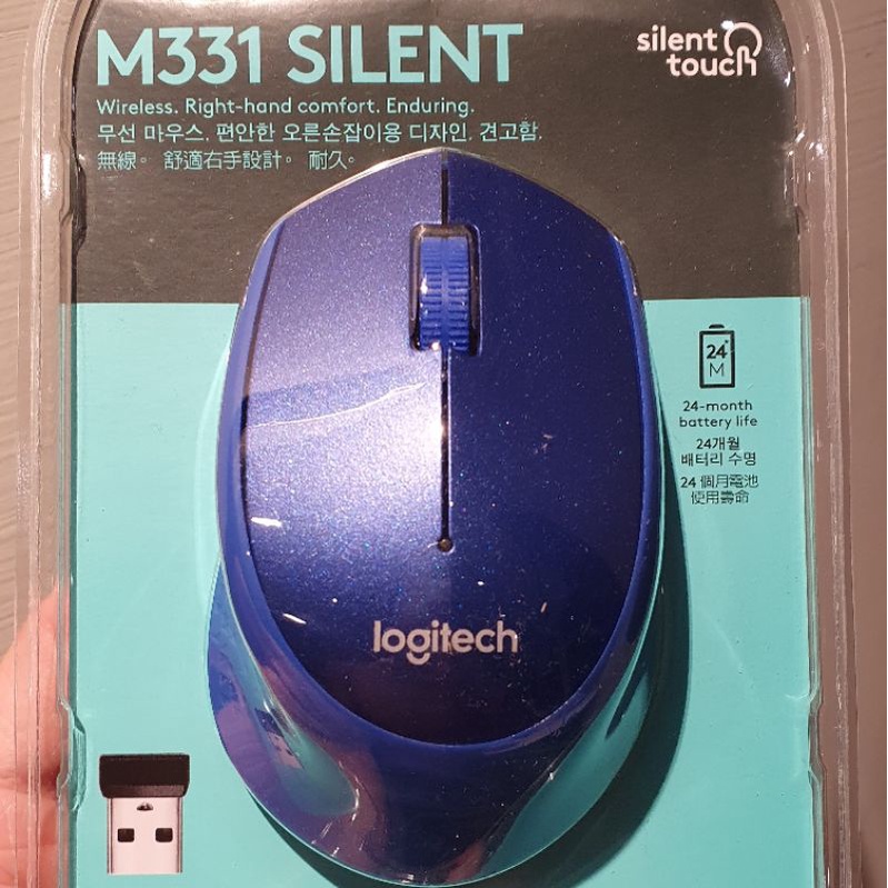 全新 公司貨 Logitech 羅技 靜音無線滑鼠M331-藍
