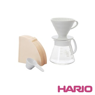 伴桌｜HARIO V60 有田燒 濾杯咖啡壺組 600ml (1-4杯) XVDD-3012W