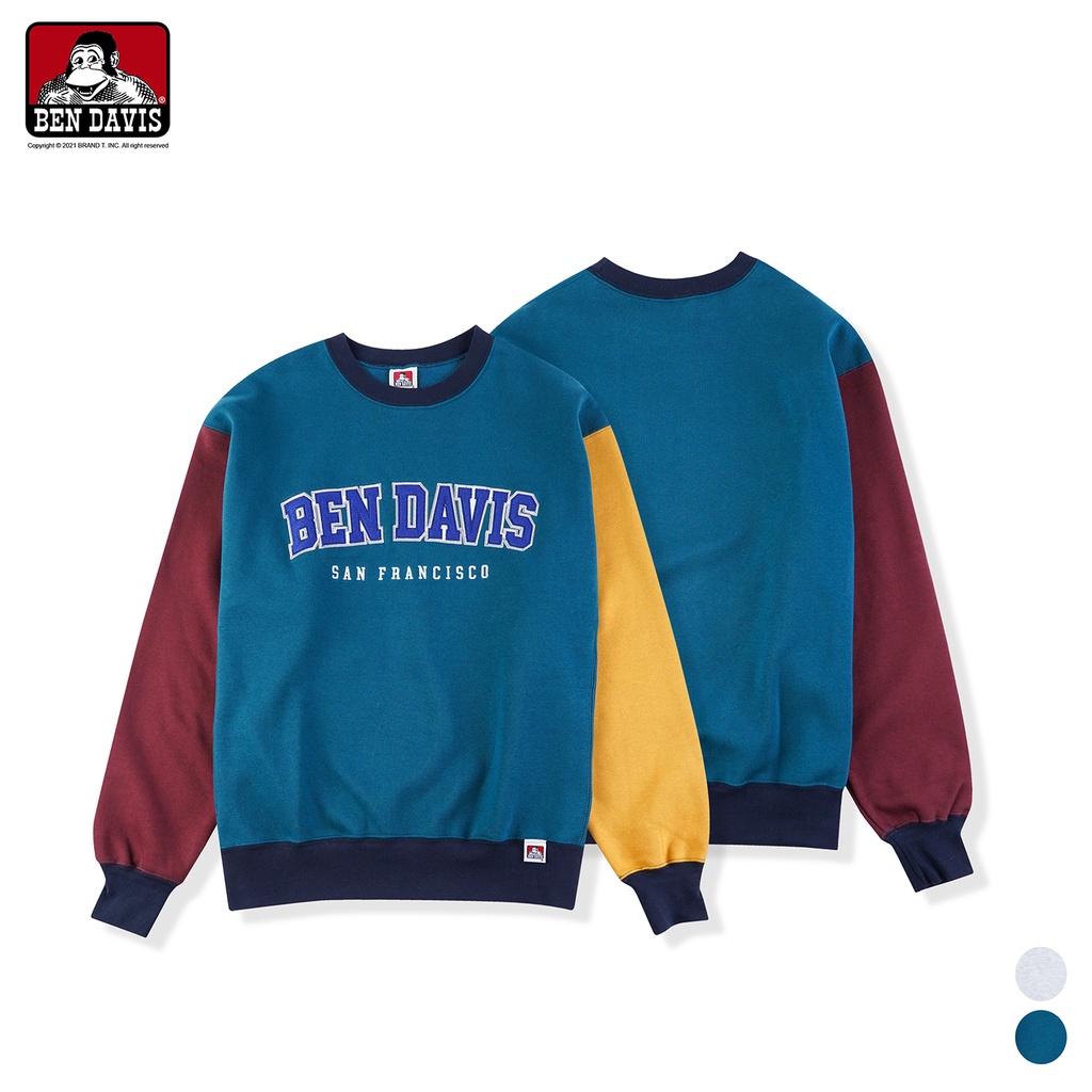 BEN DAVIS VARSITY PATCHED CREW 貼布 刺繡 字體 內刷毛 大學T 2色