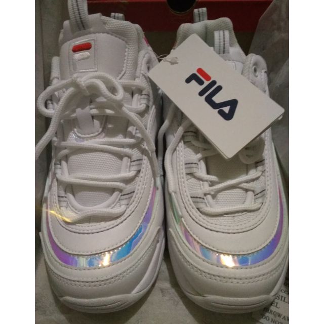 全新韓國帶回 正品 FILA Ray 老爺鞋 老爸鞋 雷射部份呈現藍粉銀3色 彩虹 FILARAY PRISM 尺寸24