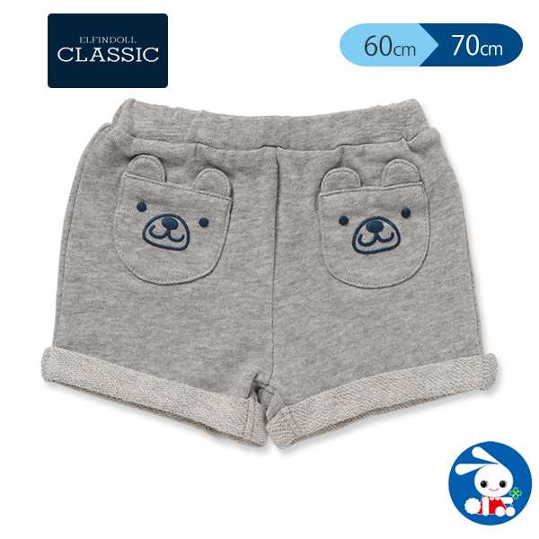 日本西松屋🇯🇵 超可愛灰熊熊寶寶純棉短褲 嬰兒服60-70碼 100%棉