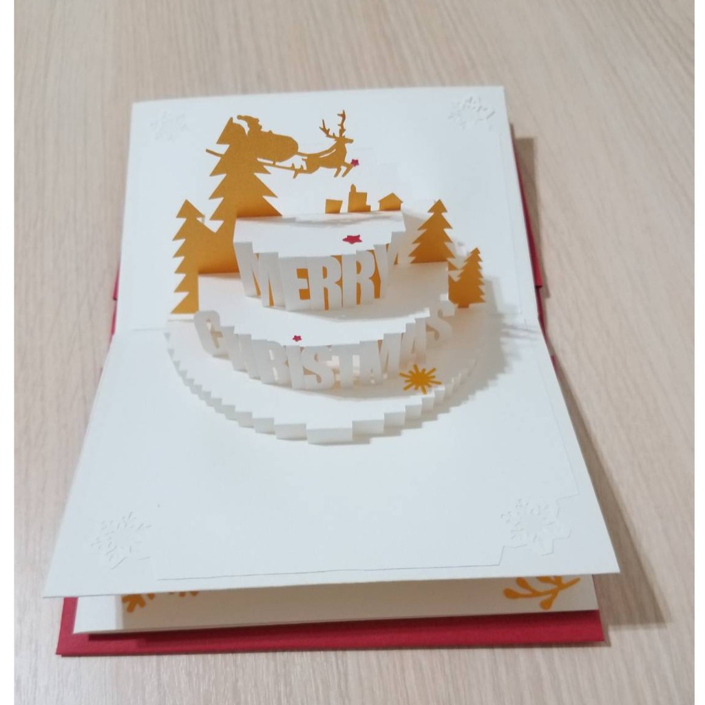 全新手作3d 立體書可寫字創意禮物聖誕節禮品紙雕卡片立體卡片立體紙雕卡片聖誕卡立體賀卡 免切割 蝦皮購物