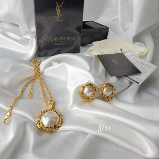 ❌SOLD OUT❌Yves Saint Laurent  YSL 聖羅蘭 珍珠項鏈 耳環 套組 Vintage