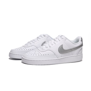 nike 休閒鞋 court vision low 白灰 皮革 板鞋 女 cd5434-111