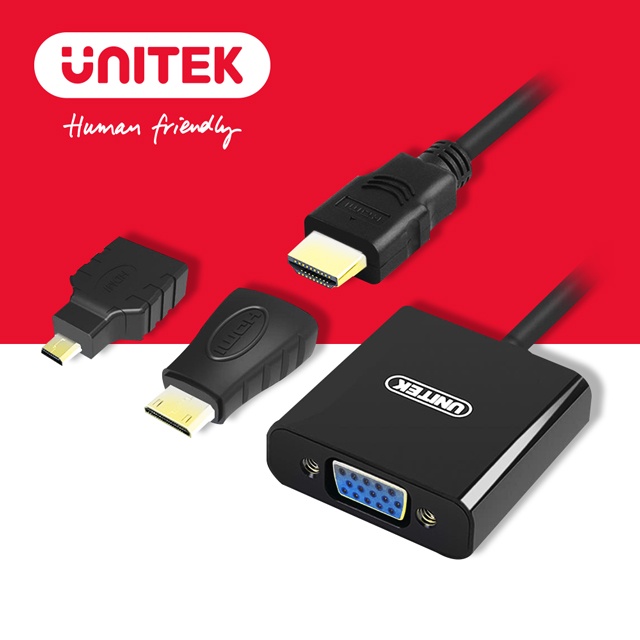 UNITEK HDMI轉VGA轉換器(Micro / Mini HDMI 轉接頭) (Y-6355)