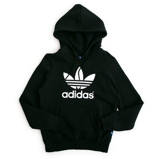 ADIDAS ORIGINALS TREFOIL HOODIE 女 黑白 基本 帽TEE AJ8407 三葉草