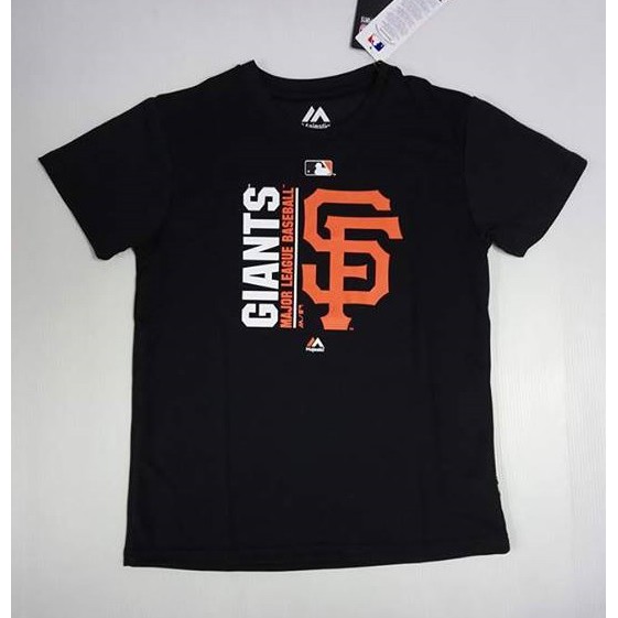 MLB Majestic-球隊 舊金山巨人 大LOGO圓領排汗T恤 6730205-016 黑