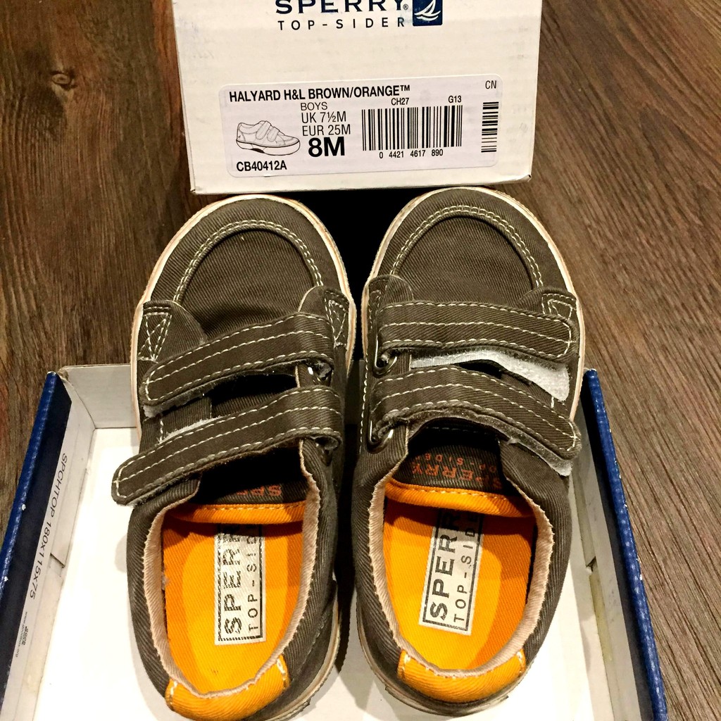 美國品牌SPERRY 帆布鞋BIG KID'S HALYARD HOOK &amp; LOOP SNEAKER 童鞋 男童鞋