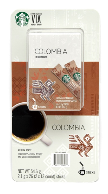 [現貨] Starbucks via Colombia 單盒１３入 哥倫比亞即溶研磨咖啡 2.1公克