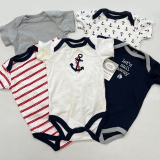 美國 luvable friends 甜蜜寶貝100%純棉嬰幼兒短袖包屁衣_Y-037 / 尺寸 0-3 M（福利品）