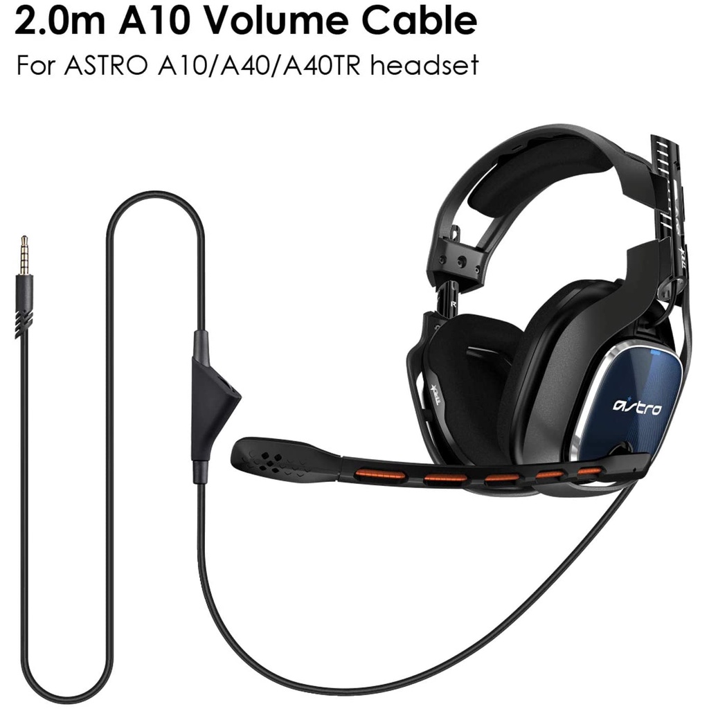 2m 音頻延長線適用於羅技 Astro A10 A30 A40 A40TR A50 耳機音量/靜音線連接電腦 PC Xb