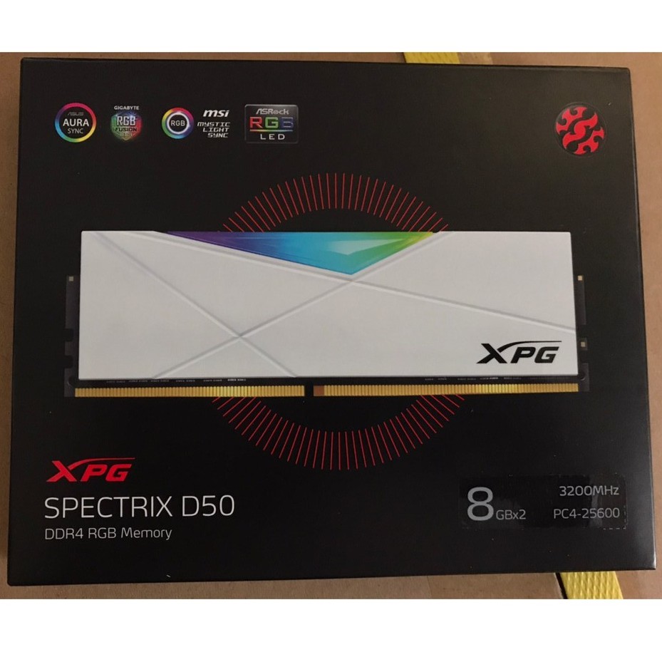 全新ADATA威剛 8GBx2 DDR4-3200 XPG SPECTRIX D50 RGB 迷戀白 RAM記憶體