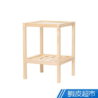 簡約 玻璃茶幾 排骨架 實木架 床頭櫃 置物架 桌子 茶几 收納架 小桌子 邊桌 床邊桌北歐風 現貨 廠商直送