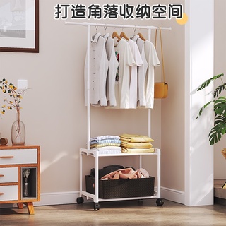 《JW小舖》臺灣現貨《雙層/三層置物架簡易式單桿衣架》多功能衣帽架 落地衣架 掛衣服架 收納臥室置地加固組裝時尚